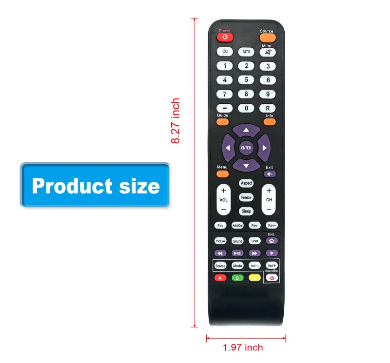 AULCMEET 142021270009C Replacement Remote Control Compatible with Sceptre TV U55 Series U515 U435 U40 X408BV-FHD U650cv-umr X40 U435CV-UMC U500CV-UMK U505CV-UMC U508CV-UMK U550CV-UMC U550CV-U - Image 2